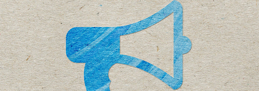 Alert blue megaphone